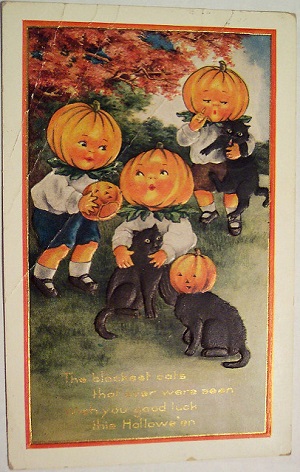 halloween vintage postcards orangeheads