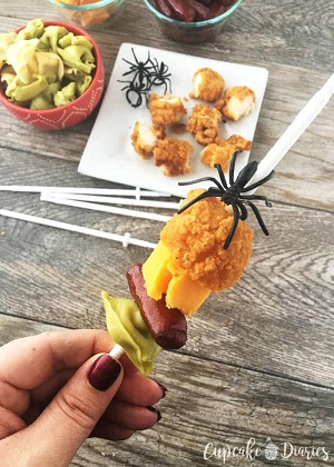 halloween-chicken-and-pasta-skewers-single-skewer