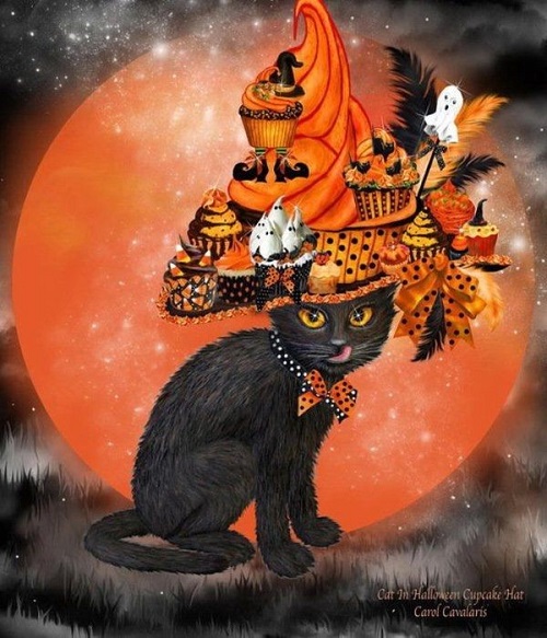 CatHalloweenCupcakeHat CarolCavalaris
