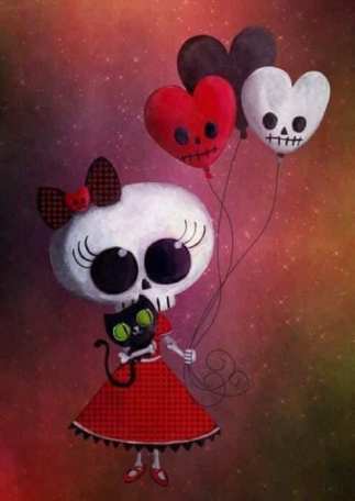 valentines girl with balloon